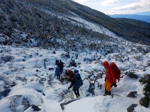2020.1.3-4　北八ツ・北横岳～雨池山～縞枯山～渋ノ湯（雪山）