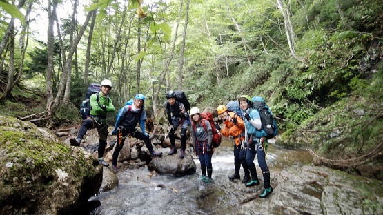 2019.8.31-9.1中ノ岐沢(沢登り)